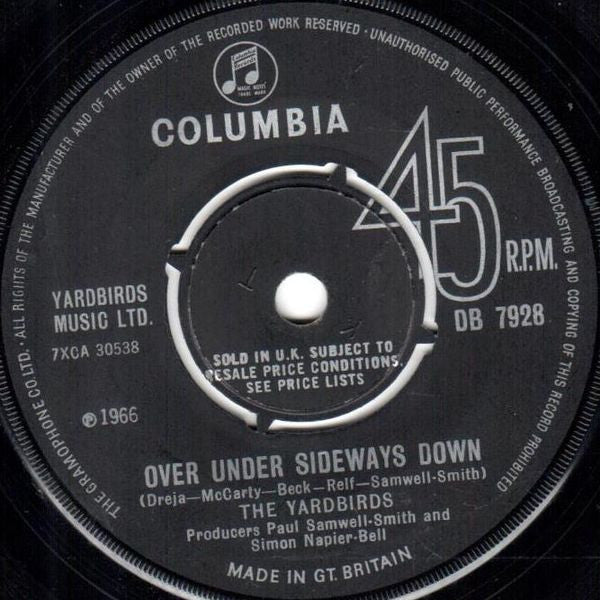 The Yardbirds : Over Under Sideways Down (7", Single)