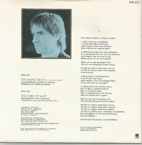 Chris de Burgh : The Simple Truth (A Child Is Born) (7", Single, Sil)