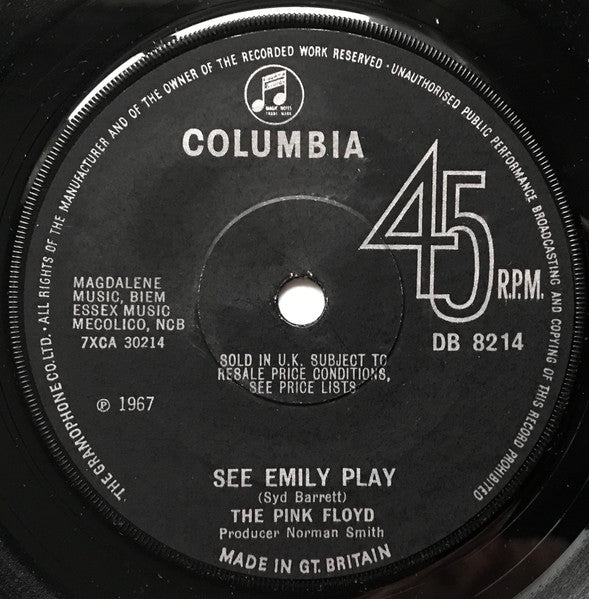 Pink Floyd : See Emily Play (7", Single, Mono, Sol)