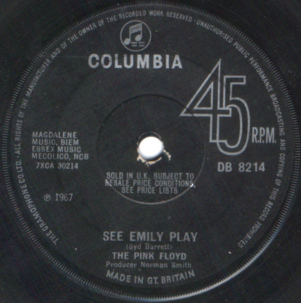 Pink Floyd : See Emily Play (7", Single, Sol)