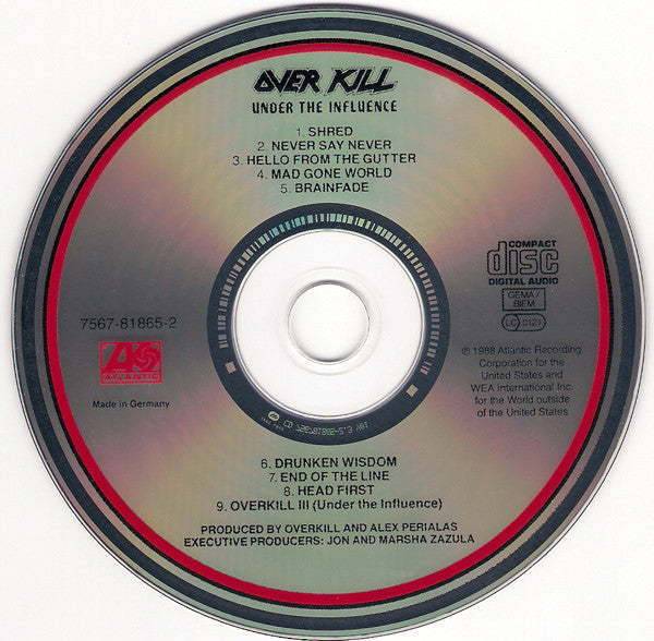 Overkill : Under The Influence (CD, Album, RP)