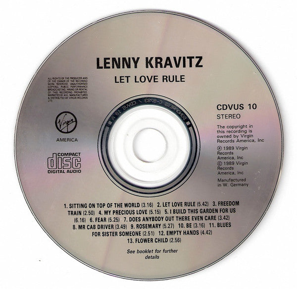 Lenny Kravitz : Let Love Rule (CD, Album)