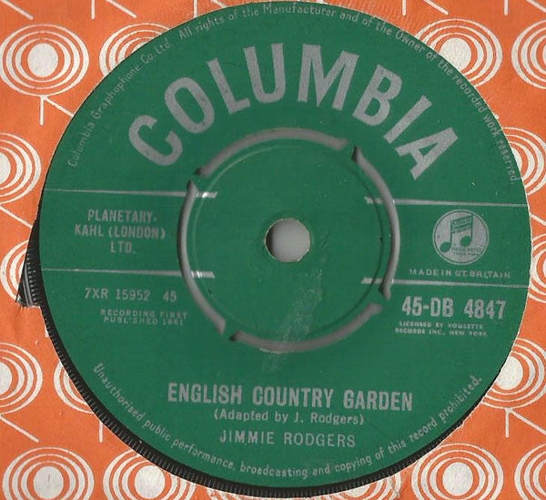 Jimmie Rodgers (2) : English Country Garden (7", Single)