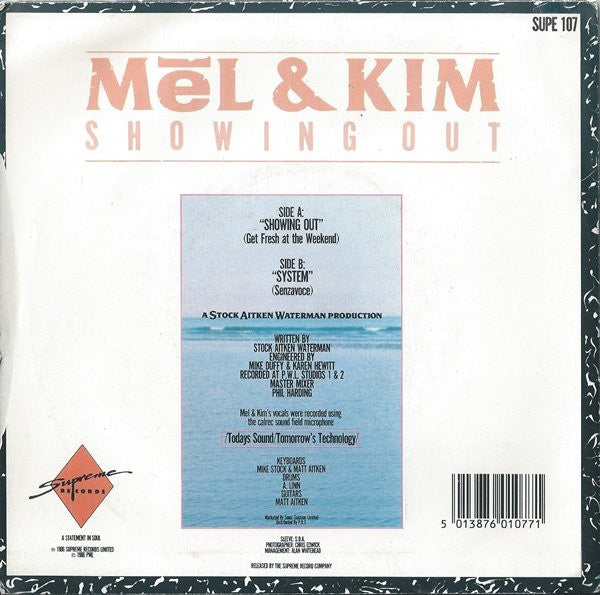 Mel & Kim : Showing Out (7", Single, Sea)