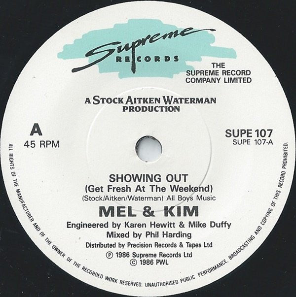 Mel & Kim : Showing Out (7", Single, Sea)