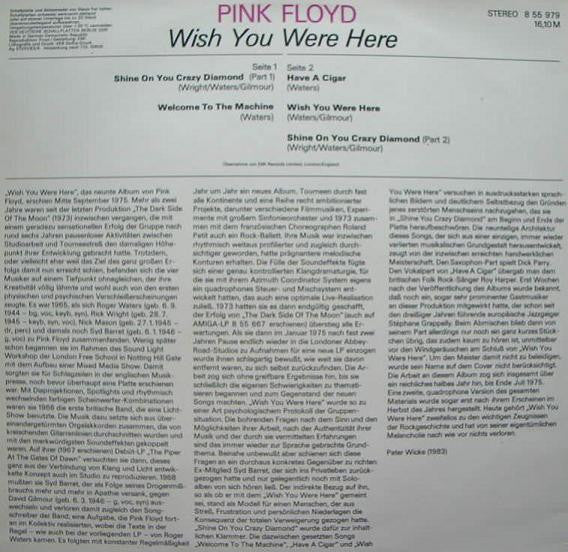 Pink Floyd : Wish You Were Here (LP, Album)