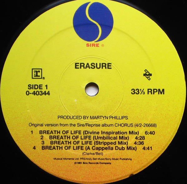 Erasure : Breath Of Life (12", Maxi)