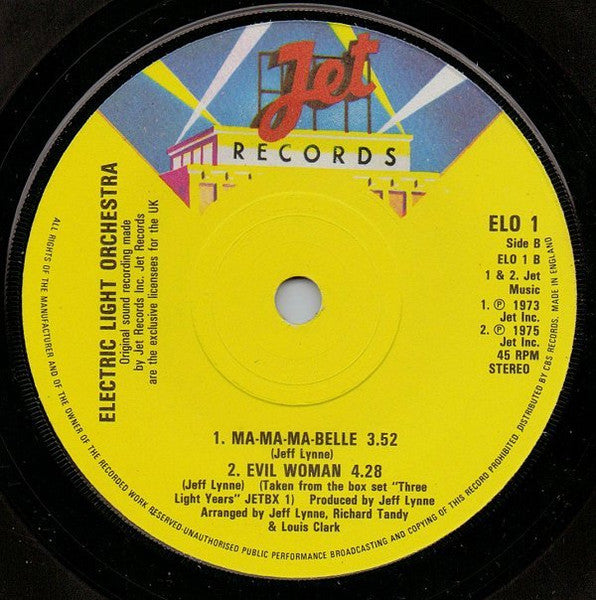 Electric Light Orchestra : The ELO EP (7", EP)