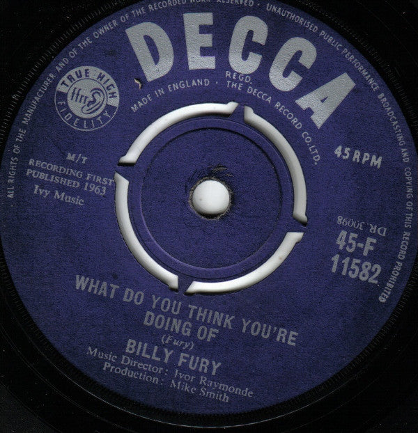 Billy Fury : Like I've Never Been Gone (7", Single)