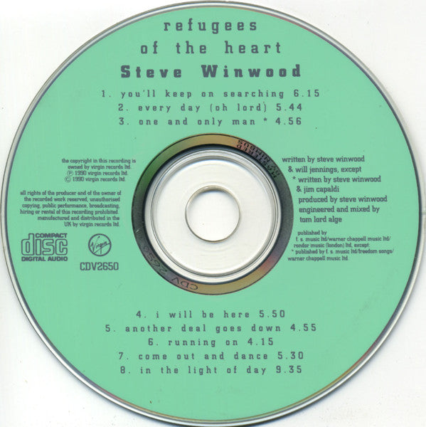 Steve Winwood : Refugees Of The Heart (CD, Album)
