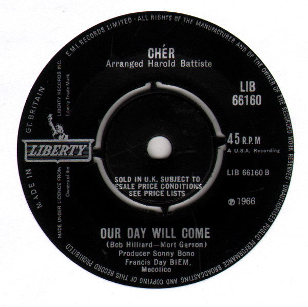 Cher : Bang Bang (My Baby Shot Me Down) (7", Single)