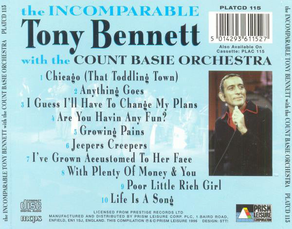 Tony Bennett With The Count Basie Orchestra : The Incomparable (CD, RE)