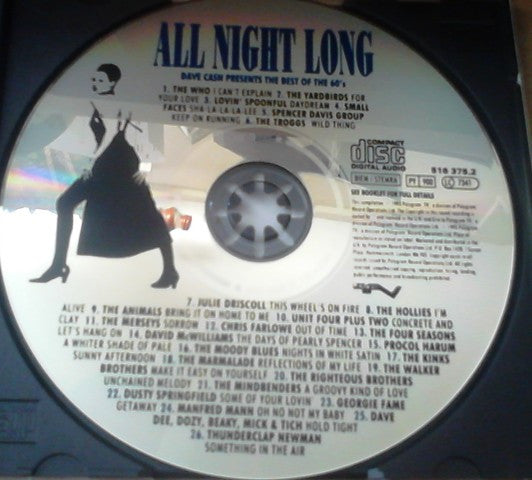 Various : All Night Long - Dave Cash Presents The Best of the 60's (CD, Comp)