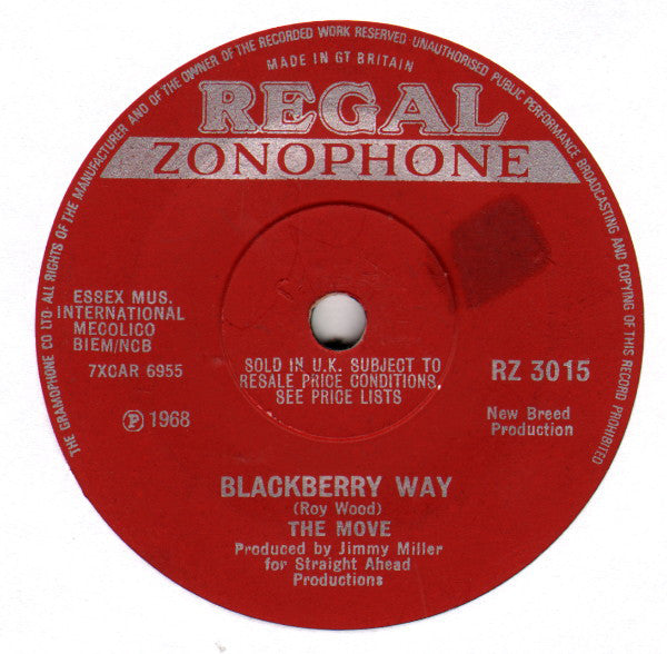 The Move : Blackberry Way (7", Single, Sol)