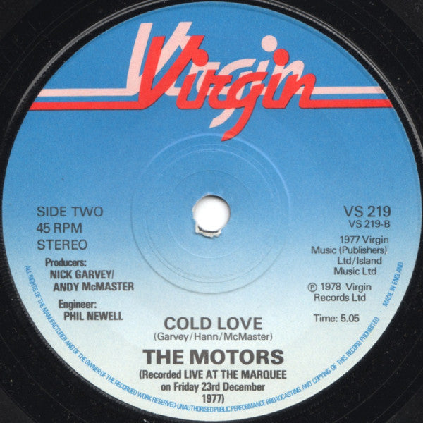 The Motors : Airport (7", Single)