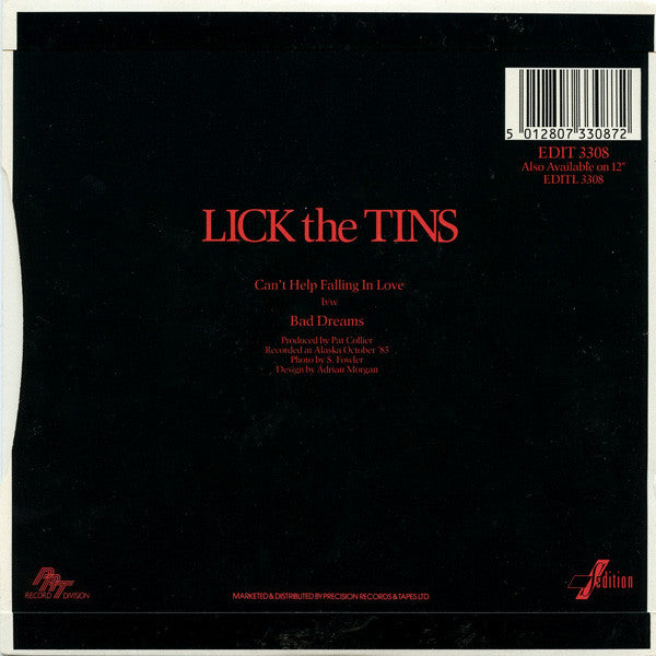 Lick The Tins : Can't Help Falling In Love (7", Single)