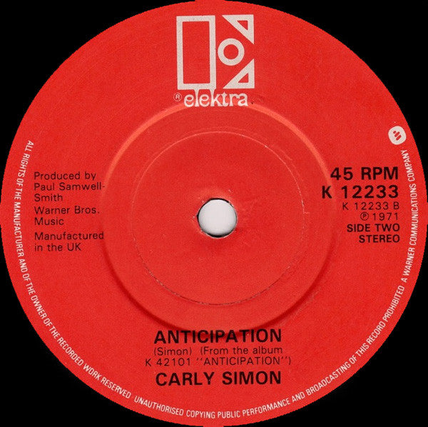 Carly Simon : You're So Vain (7", Single, RE)