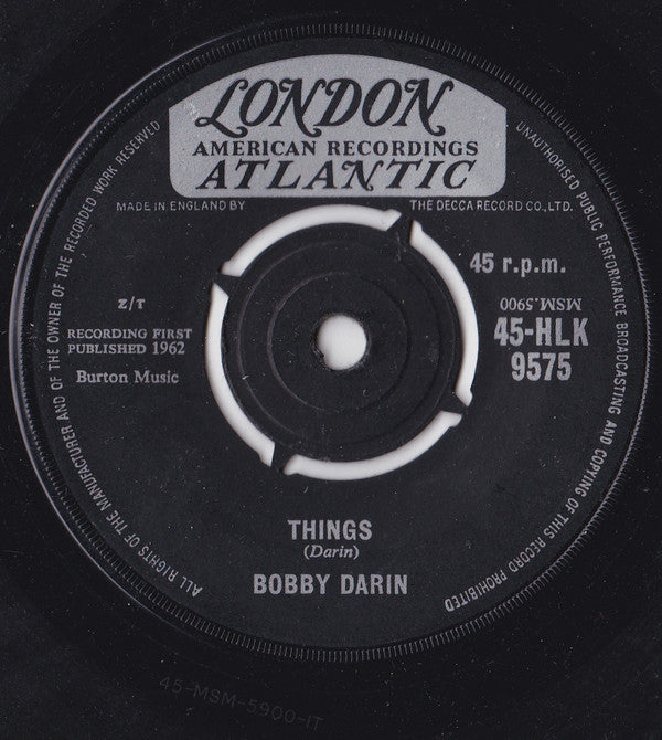 Bobby Darin : Things (7", Single)