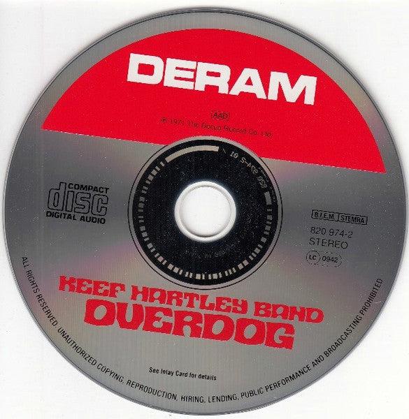 The Keef Hartley Band : Overdog (CD, Album, RE, RM)