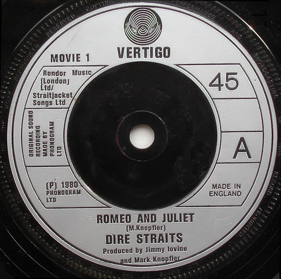 Dire Straits : Romeo And Juliet (7", Single, Sil)