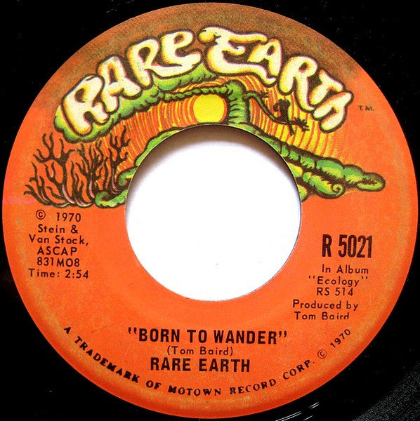 Rare Earth : Born To Wander  (7", Single, San)