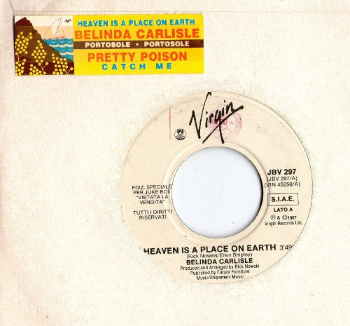 Belinda Carlisle / Pretty Poison : Heaven Is A Place On Earth / Catch Me (I'm Falling) (Radio Mix) (7", Jukebox)