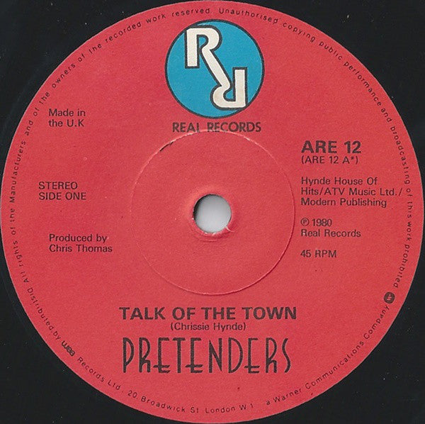 The Pretenders : Talk Of The Town (7", Single, Car)