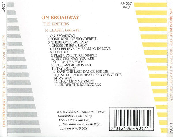 The Drifters : On Broadway (16 Classic Greats) (CD, Comp)