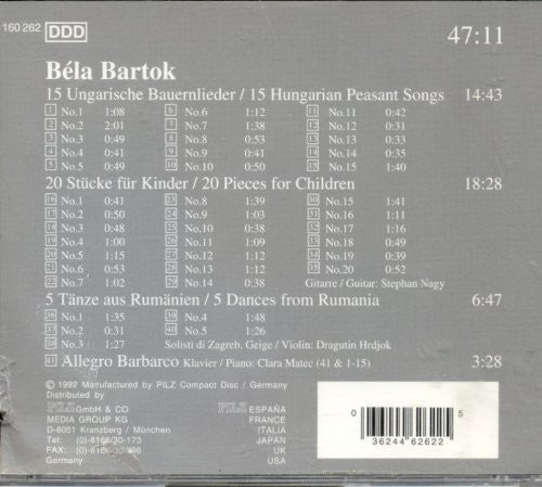 Béla Bartók : Tänze, Lieder, Stücke Für Kinder / Dances, Songs, Pieces For Children (CD, Comp)