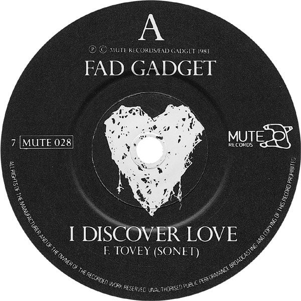 Fad Gadget : I Discover Love (7", Single)