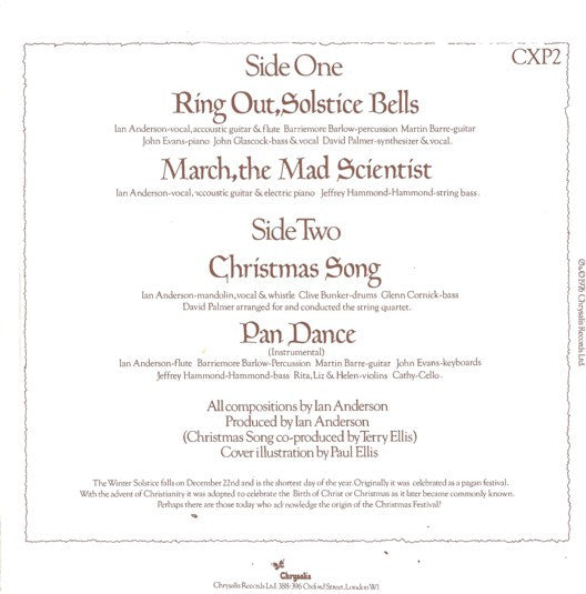 Jethro Tull : Ring Out, Solstice Bells (7", EP)