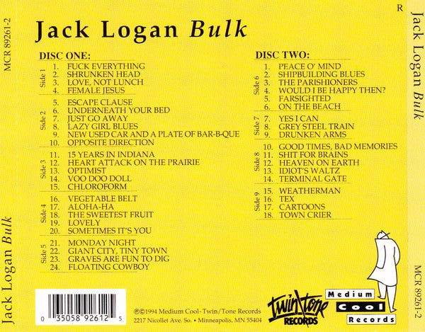 Jack Logan : Bulk (2xCD, Album)