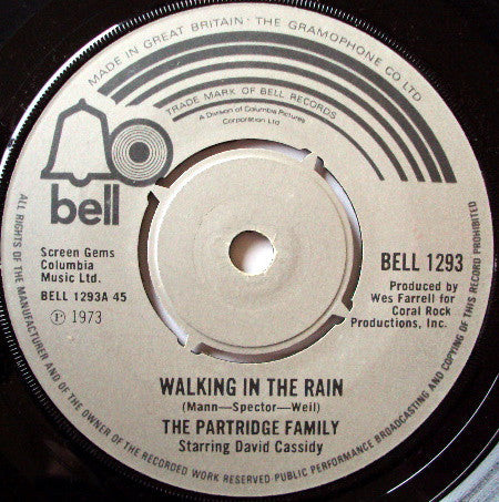 The Partridge Family Starring David Cassidy : Walking In The Rain (7", Single)