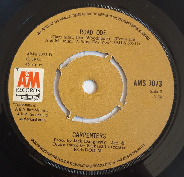 Carpenters : Yesterday Once More (7", Single, Kno)