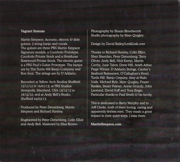 Martin Simpson : Vagrant Stanzas (2xCD, Album)