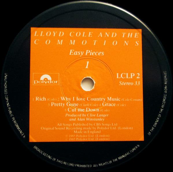 Lloyd Cole And The Commotions* : Easy Pieces (LP, Album)