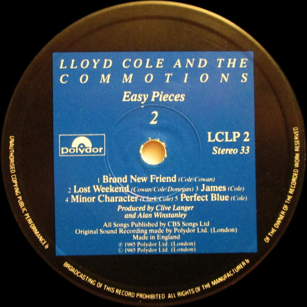 Lloyd Cole And The Commotions* : Easy Pieces (LP, Album)