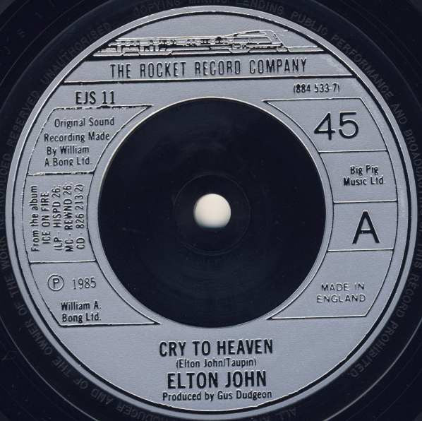 Elton John : Cry To Heaven (7", Single)