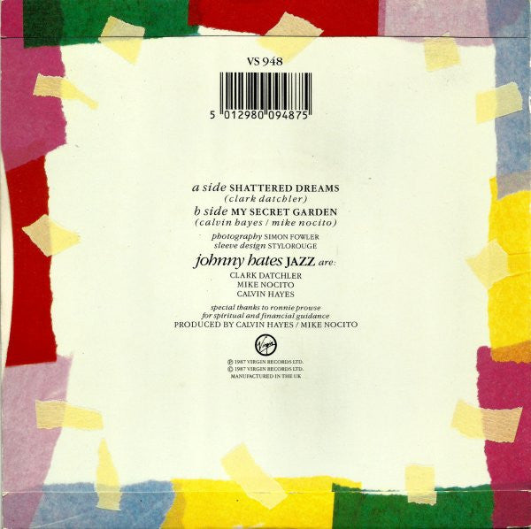 Johnny Hates Jazz : Shattered Dreams (7", Single, Blu)