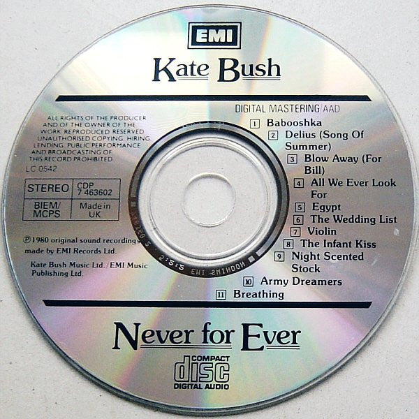 Kate Bush : Never For Ever (CD, Album, RE, RP)