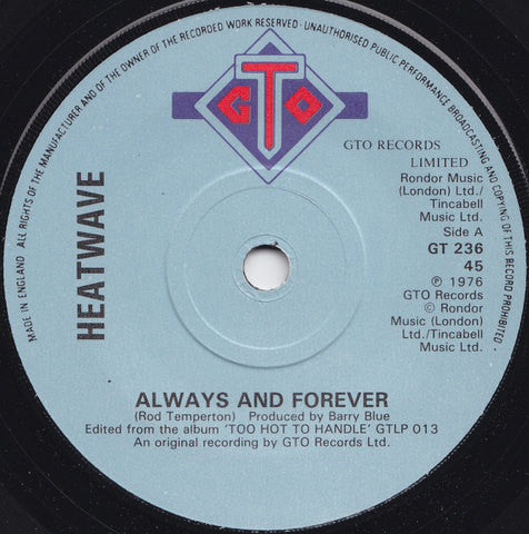 Heatwave : Always And Forever (7", Single)