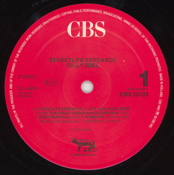 Billy Joel : Streetlife Serenade (LP, Album, RE)
