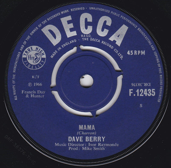 Dave Berry : Mama (7", Single, Mono)