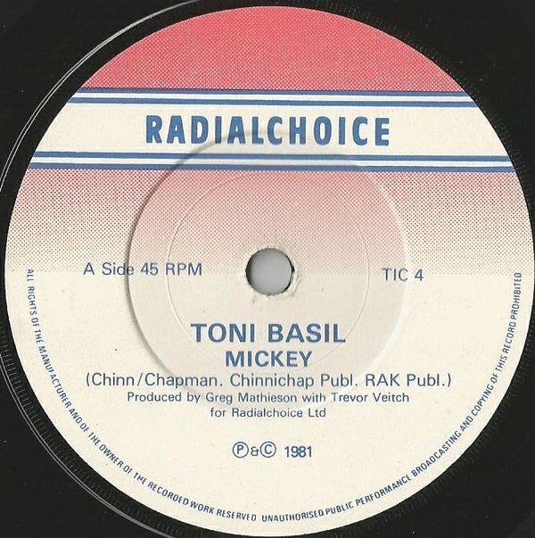 Toni Basil : Mickey (7", Single, Sol)