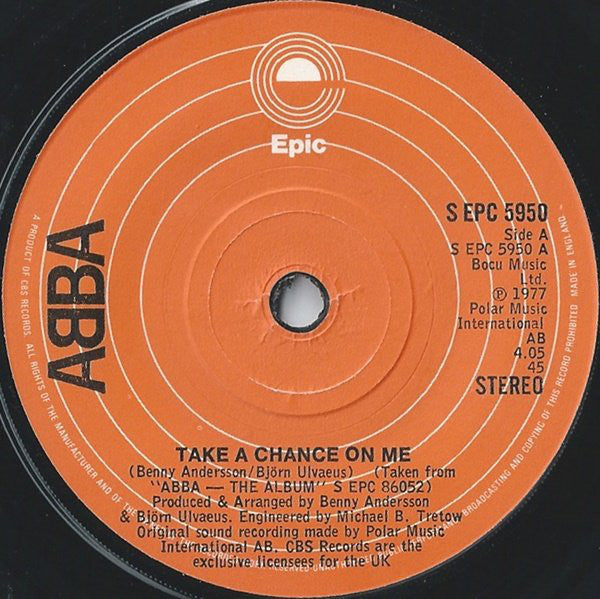 ABBA : Take A Chance On Me (7", Single)