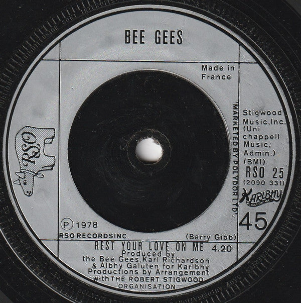 Bee Gees : Too Much Heaven (7", Single, Fre)