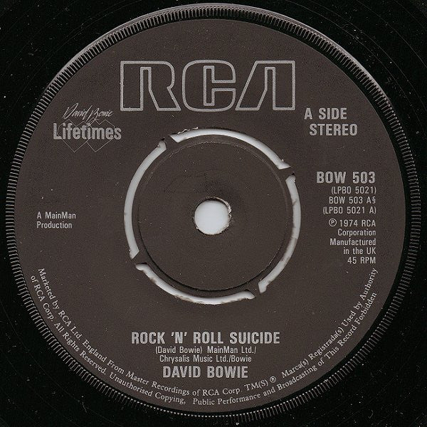 David Bowie : Rock 'N' Roll Suicide (7", Single, RE)