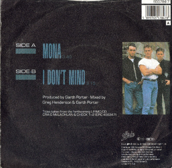 Craig McLachlan And Check 1-2* : Mona (7", Single)