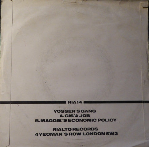 Yosser's Gang : Gis' A Job (7", Single)