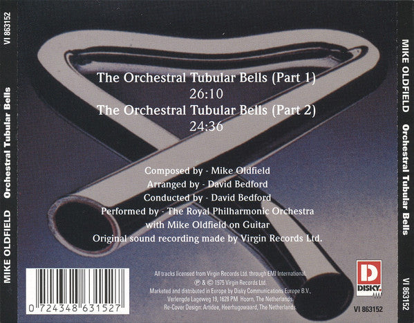 Royal Philharmonic Orchestra With Mike Oldfield , Conducted By David Bedford : The Orchestral Tubular Bells (CD, Album, RE, EMI)